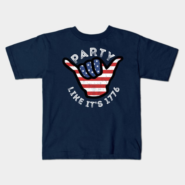 Party Like It&#39;s 1776 4th July USA 2021 Kids T-Shirt by BraaiNinja